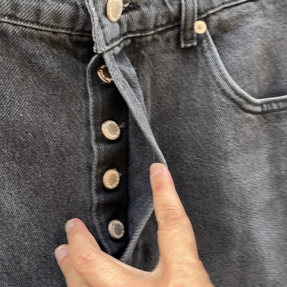Triarchy Baggy Denim Jeans sz 27  Button Fly Charcoal Wash Hip Hop High Rise New - Picture 5 of 14